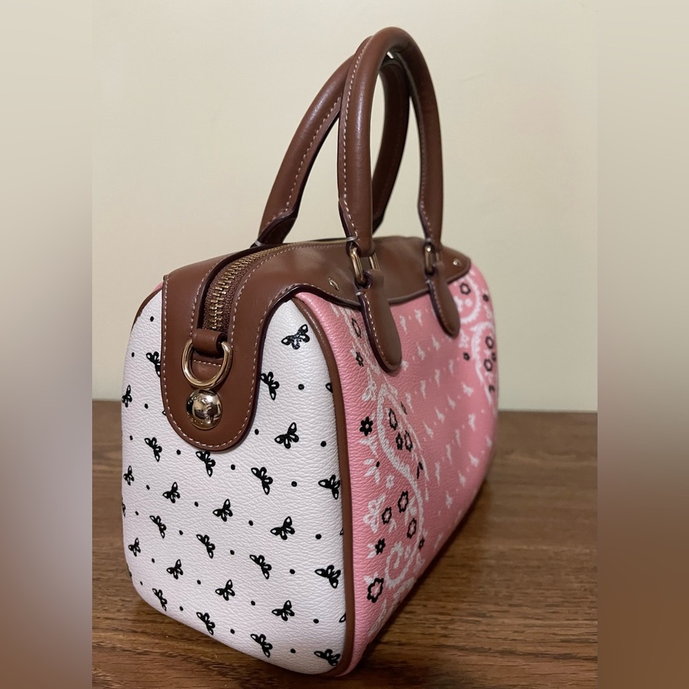 Coach Butterfly Bandana Print Bennett Satchel - Picture 9 of 14